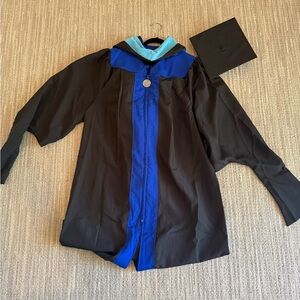 Black and Blue Graduation Gown Set